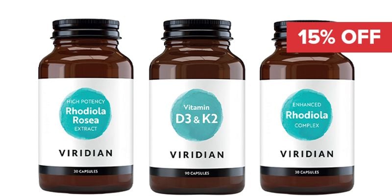 15% Off Viridian Adaptogens & Vitamin D3 & K2 Cover Image